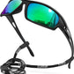 Polarized Sports Sunglasses for Men 100% UV Protection Wrap Around Unbreakable Sun Glasses for Fishing Driving