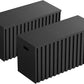 UEV Black Storage Bench Set of 2, 39.4" Fluted Wood Storage Trunk with 2 Safety Hinges, Sturdy Storage Chest, Storage Bench for Bedroom,Entryway, Living Room
