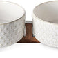 LE TAUCI Ceramic Dog Bowls with Acacia Wood Stand - 7 Inch Food & Water Set for Medium-Large Dogs - Weighted Pet Bowls