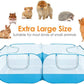 Lukovee Small Animals Playpen, Chicken Pen with Escape-Proof Detachable Bottom & 4 Zipper Doors, Breathable Foldable Portable Large Chicken Run Coop for Puppy Duck Kitten Rabbits Outdoor Yard (Blue)