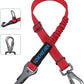 IOKHEIRA Dog Seat Belt 3-in-1 Car Harness for Dogs Adjustable Safety Seatbelt for Car Durable Nylon Reflective Bungee Fabric Tether with Clip Hook Latch & Buckle, Swivel Zinc Alloy Carabiner Red