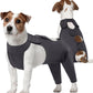 Kuoser Dog Surgery Recovery Suit, Thigh Wound Protective Sleeve for Dogs, Dog Recovery Sleeve for Female Male Dogs, Pet Surgical Suit for Spay Neuter, Dog Onesie After Surgery, Gray S