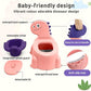 Potty Seat Baby Training Chair Boys Girls Toddler Dinosaur Comfortable children 1-5 years old Baby toilet Animal seat with lid back potty trainer (Pink)