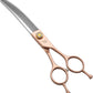 Fenice Peak Professional Curved Thinner Dog Grooming Scissors 7.0'' Rose Gold Thinning Shears Extremely Sharp Blades 440C Stainless Steel Thinning Shears Durable Smooth Fine Cut for Dogs and Cats.