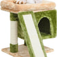 SYANDLVY Small Cat Tree for Indoor Cats, Cat Tower with Scratching Post, Modern Activity House for Large Cats, Condo with Board, Kittens Cave