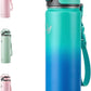 Enerbone 24 oz Insulated Water Bottle, Stainless Steel Bottle with Carrying Strap, Double-Wall Vacuum Insulation Design, Leakproof Sports Bottle with Straw, Keep Drinks Cold or Hot for Hours