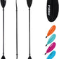 Kayak Paddle Aluminum Shaft Paddle with Nylon Blades, Floating Adjustable Kayaking Oars, 3 Piece, 220-240cm/86-94 Inches,Black/Rose/Teal/Black/Orange/Grey