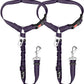 SlowTon Dog Seat Belt for Car, 2 Pack Dog Car Harness Seatbelt Adjustable with Elastic Bungee Buffer, 2 in 1 Pet Car Leash Headrest Restraint Dog Reflective Safety Tether (Purple, Headrest+Clip)