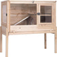 GUTINNEEN Rabbit Hutch Indoor Guinea Pig Cage Bunny House 36.6" Upgraded with Anti Chewing Edges, Cool Zinc Sheet, Leakproof PVC Layer, Wire Floor, Detachable Legs (Nature)