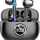 Wireless Earbuds, 2025 Bluetooth 5.3 Headphones HiFi Stereo Ear buds with ENC Noise Cancelling Mics, 40H Bluetooth Earbuds with Dual LED Display, IP7 Waterproof in Ear Earphones for Android iOS, Black