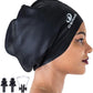 Dsane Extra Large Swimming Cap for Women and Men,Special Design Swim Cap for Very Long Thick Curly Hair&Dreadlocks Weaves Braids Afros Silicone Keep Your Hair Dry