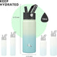 18 oz Insulated Water Bottle Stainless Steel Sport Bottles with 3 Lids,Mint