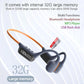IHAO Swimming Headphones True Bone Conduction Open Ear Headset MP3 Player Built-in 32G Memory IP68 Underwater Waterproof Stereo Bluetooth Earphone for Driving Bicycling Running Skiing-Grey