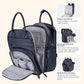 BabbleRoo Leather Diaper Bag Backpack - Baby Essentials Travel Baby Bag, Multi function, with Changing Pad, Stroller Straps & Pacifier Case – Unisex, Midnight Blue