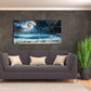 Yxbhhym Moon Ocean Decor Beach Wall Art Seascape Painting Sea Canvas Poster Prints Landscape Plam Pictures Artwork for Living Room Decor Wall Decorations large Framed Wall Art -20x40inches