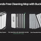 JOYMOOP Mop and Bucket with Wringer Set, White Flat Squeeze Mop Bucket Set for Floor Cleaning, Wet Dry Mops for Walls, Wall Cleaner with Long Handle, Hardwood Floor Mop-5 Microfiber Cloths