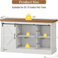 55-75 Gallon Fish Tank Stand with Sliding Barn Doors & Power Outlet, Heavy Duty Aquarium Stand with Cabinet Storage for Fish Tank, Turtle Tank, Reptile Terrarium, 1000LBS Capacity, White