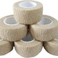 6 Pack 1" x 5 Yards Self Adhesive Bandage Wrap Breathable Cohesive Vet Wrap for Pets, Elastic Self-Adherent Tape for Sports, Wrist, Ankle (Skin Color)