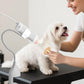 2-in-1 Hands-Free Dog Hair Dryer with Table Clamp – Low Noise Pet Grooming Dryer for Dogs & Cats, Adjustable Heat & Speed, Wearable or Desktop Use(Gray)