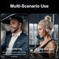 IHAO Open Ear Air Conduction Bluetooth Headphone Dual Mic Rotatable Boom Mic Active Noise Cancellation IPX5 Waterproof Bluetooth 5.4 Pain-Free Design for Sports Work Outdoor Activities-DG09 Black