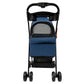 Pet Stroller, 4 Wheels Dog Cat Carrying Cart, Foldable Puppy Carrier with Storage Bag and Detachable Grid Structure for Small/Medium Dogs Cats Up to 44Lbs (Blue)
