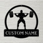Personalized Gym Metal Sign Custom Workout Room Wall Art, Fitness Center Motivational Garage Decor, Powerlifting Home Gift for Women, Men, Dad, Papa, Grandpa, Mother, Sister, Girls, Family Modern