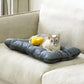 FUNNY FUZZY 24x18 Washable Dog Bed Reversible Crate Mat, 2 in1 Orthopedic Puppy Bed for Small Dogs/Cats, Fluffy Deluxe Kennel Mattress,Sleeping Pad,Charcoal Grey,S