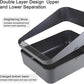 Sfozstra Cats Litter Box Low: Open Sifting Design -Tracking Space Saving - Grey Small Litter Box for Kittens up to 8 lbs