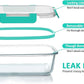 M MCIRCO 24-Piece Glass Food Storage Containers with Locking Lids,Glass Meal Prep Containers Set - Airtight Lunch Containers, Microwave, Oven, Freezer and Dishwasher,Green