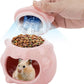 3-in-1 Bear Shaped Ceramic Hamster House - Cool House for Syrian Dwarf Hamsters, Mice, Gerbils， Small Pets, Top for Hamster Food, Removable Lid for Ice Packs, Cute Cool Hideout for Summer（Pink）