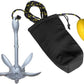 ISURE MARINE 1.5kg/3.5 lbs Boat Anchor ，Kayak Fishing Galvanized Anchor kit， Folding Anchor System for Kayak Canoes Accessories