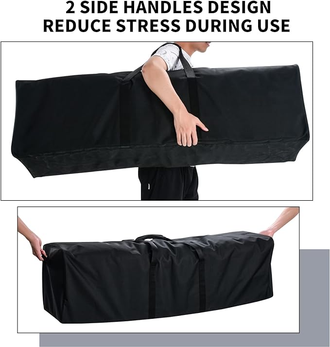 52 Inch Large Duffle Bag for Travel Camping Sport Equipment Storage Bag with 2-way Lockable Zippers(Black 52inch 2Pack)