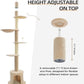 Made4Pets Floor to Ceiling Cat Tree 93-106'',Tall Cat Tower 5 Tiers, Adjustable Height, Stable Cat Tree Tower with Scratching Posts, Fluffy Condo, Hammock and Ball Toy for Indoor Cats/Kitten, Beige