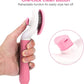 Depets Self Cleaning Slicker Brush, Dog Cat Bunny Pet Grooming Shedding Brush - Easy to Remove Loose Undercoat, Pet Massaging Tool Suitable for Pets with Long or Short Hair Pink