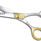 Sharf Dog Grooming Scissors, Gold Touch 6.5 Inch Curved Sharp Professional Pet Grooming Shear with Safety Round Tip, Ball Point for Safe and Easy Use Even for Nose, Ear and Face