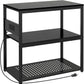 20-29 Gallon Fish Tank Stand with Power Outlets, 3-Tier Metal Aquarium Stand, Breeder Reptile Tank Stand with Shelf for Home Office, 660LBS Capacity, 29.5 x 15.8 x 30.1 inches, Black