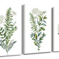 3 Pieces Framed Wall Art for Living Room Bathroom Wall Decorations Kitchen Wall decor Canvas Print decor modern Simple Bedroom Home Decoration Green leaves Poster wall paintings