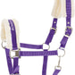 HORZE Howard Soft Fleece Padded Adjustable Polyester Horse Halter - Purple - Warmblood