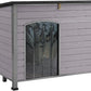 Aivituvin Large Dog House Outdoor Indoor Weatherproof Dog House for Small & Medium & Large Dogs with Unique All-Around Iron Frame＆Raised Feet（Grey）