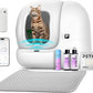 PETKIT PuraMax 2 Automatic Self Cleaning Litter Box, Anti-Leakage Multi-Cat Compatible Smart Cats Litter Box, Safety Sensors App Control Include Triple Odor Removal Litter Mat Trash Bags