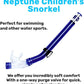 H2Odyssey SP-3 Neptune Childrens Snorkel - Kids Dry Snorkel with Silicone Mouthpiece