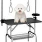 VFK 36" Dog Grooming Table,Foldable Pet Grooming Table for Dogs at Home Black Stainless Steel Bath Grooming Station with Adjustable Arm,Nooses, Mesh Tray,Tool Organizer