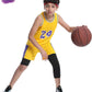 Tomic Youth Boys Kids One Leg 3/4 Leggings Compression Pants for Basketball Soccer Sports Athletic Training Tights Base Layer