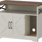 Cat Litter Box Enclosure, Hidden Litter Box Furniture with Scratch Pad, Farmhouse Indoor Cat House Washroom End Table, White