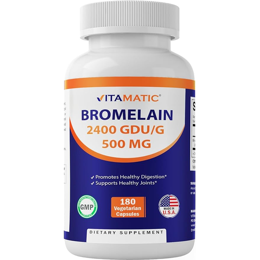 Vitamatic Bromelain 500 mg (2400 GDU/gram) 180 Capsules
