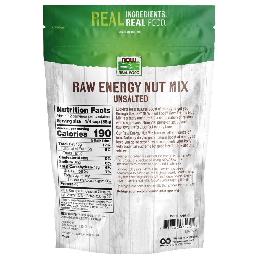 Now Real Food Raw Energy Nut Mix 16oz - 7030
