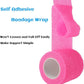 24 Rolls Pink Elastic Self Adhesive Bandage Wrap, Breathable Flexible Fabric Non Woven Cohesive Bandage, Ankle Sprains Swelling Medical First Aid Sports Athletic Tape, Dogs Pet Vet Wrap 2 in x 5 Yards
