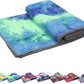 Yoga Towels , Non Slip Hot Yoga Towel Skidless Waffle Texture, 100% Absorbent Odorless Microfiber Yoga Blanket, Standard Sized 24 inchx72 inch Mat Towel,for Hot Yoga, Bikram, Pilates (Bule & Green)…1