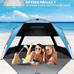 OutdoorMaster Beach Tent with Blackout Shelter Technology, Portable Beach Shade Sun Shelter Canopy for 4-6 Person with UPF 50+ UV Protection, Easy Setup Pop Up Tent Family Size