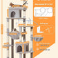Taoqimiao 83In Heavy Duty Cat Tree, Suitable 20lb+ Large Cats, XXL-Cat Tower for Indoor Cats Large Adult, 2 Luxurious Cat Cando with 8 Scratching Posts,Oversized Metal Hammocks, Light Gray MS032W